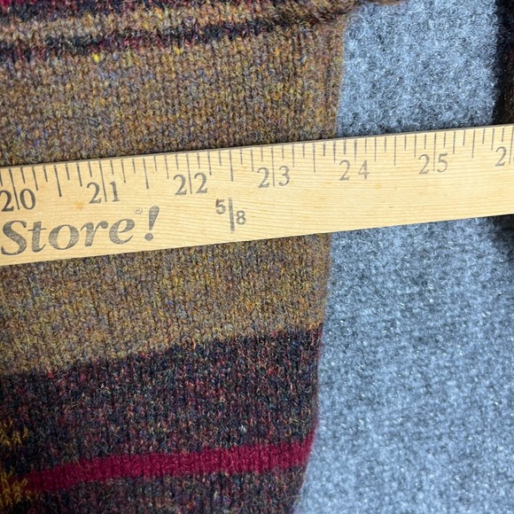 Thornton Bay Sweater Mens L Brown Plaid Shetland Wool Made in England Vintage - Picture 5 of 5